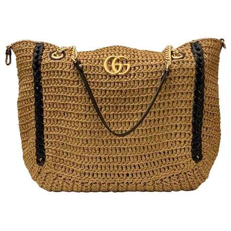 borse gucci primavera estate 2019 rafia|Gucci 2019 Large GG Marmont Raffia Tote Bag .